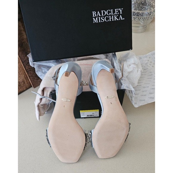 badgley mischka Ryder Rider Blue Heel Jeweled Wedding Shoe Something Blue - Picture 4 of 4